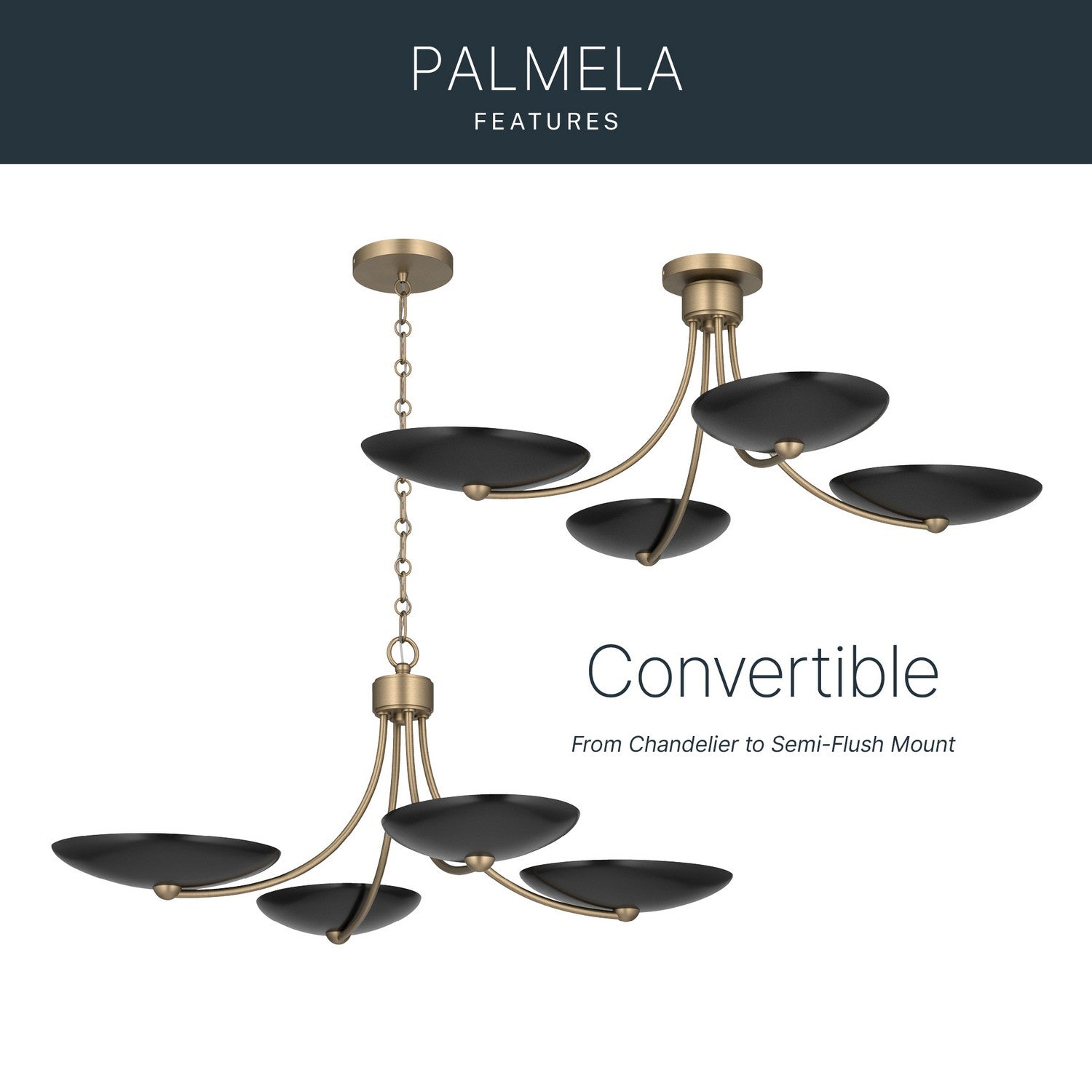 Lustre ou semi-plafonnier 4 lumières | Palmela