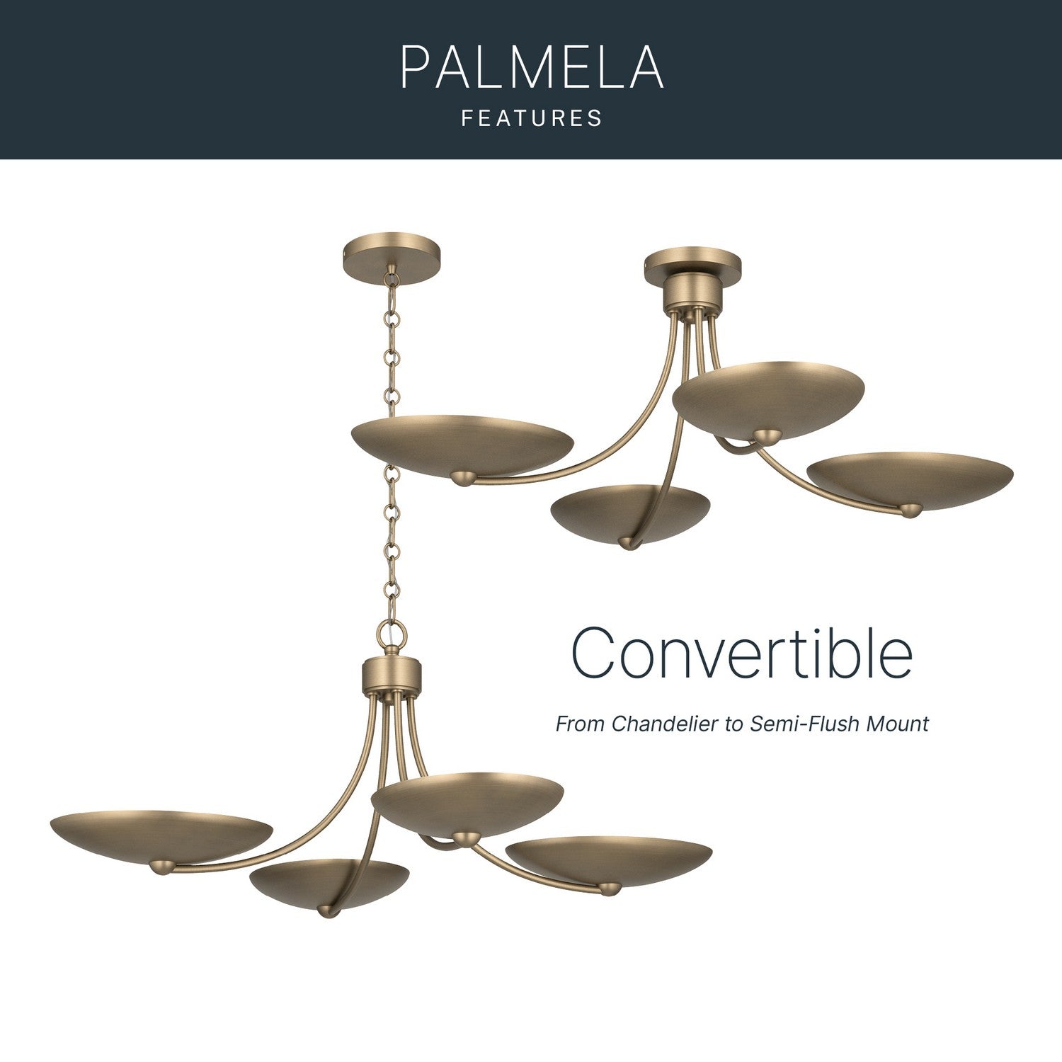 Lustre ou semi-plafonnier 4 lumières | Palmela