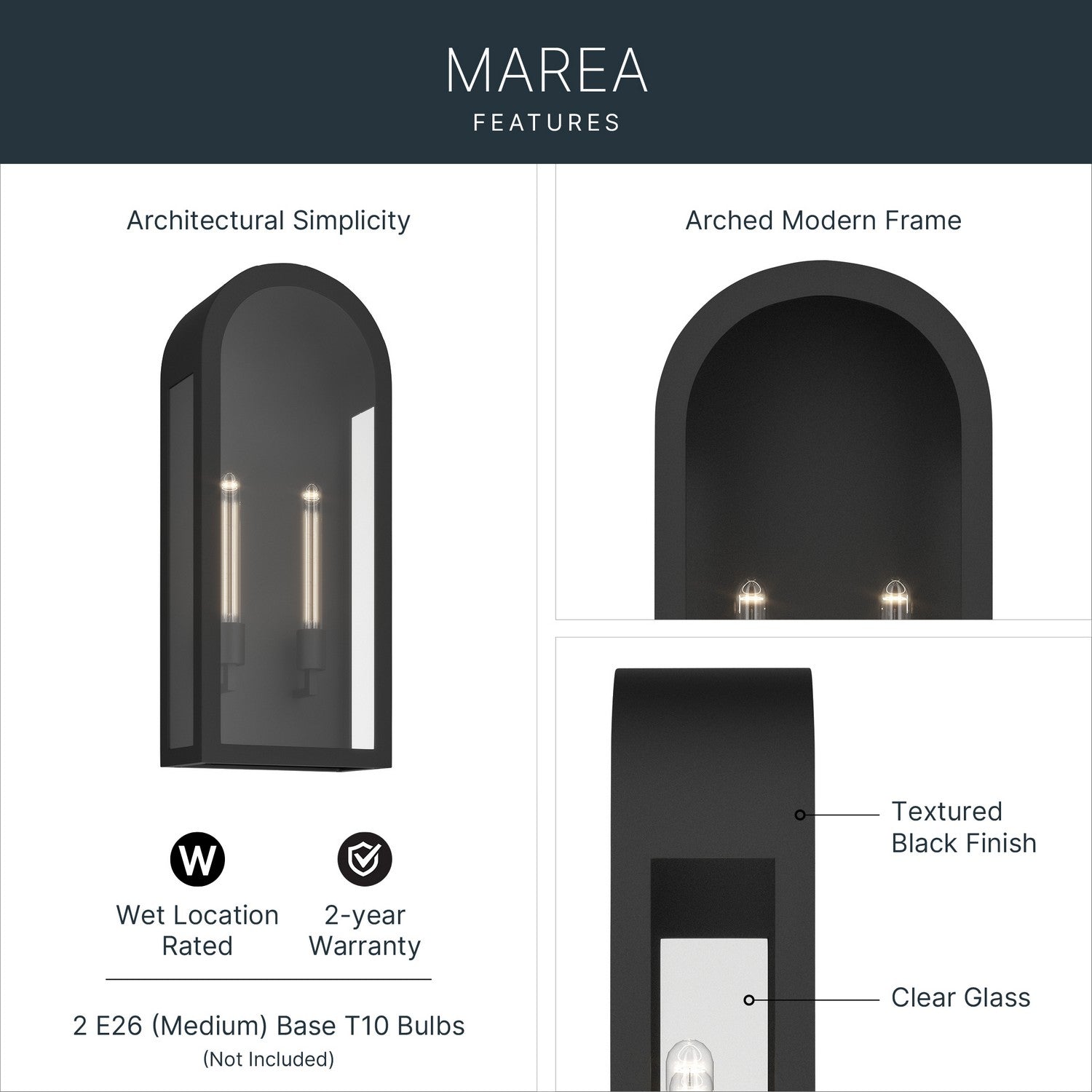 Applique murale extérieure 2 lumières | Marea