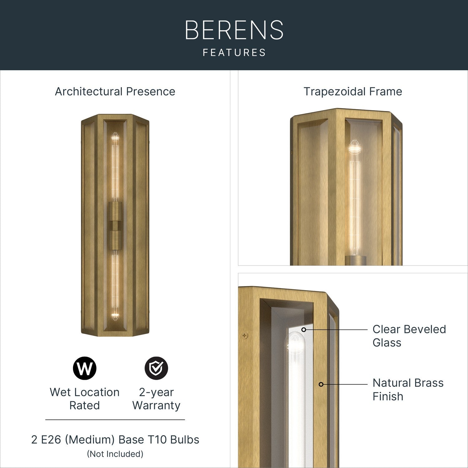 Applique murale extérieure 2 lumières | Berens