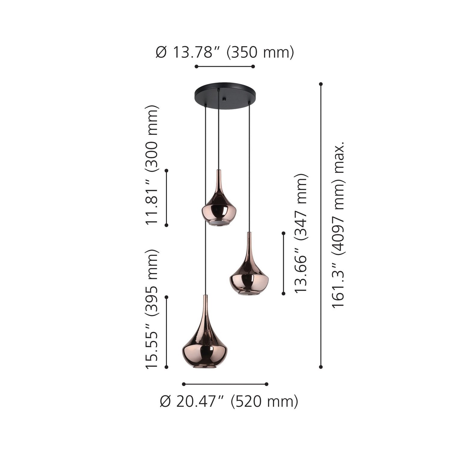 Suspension 3 lumières | Almoster
