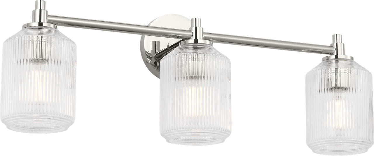 Applique de salle de bain 3 lumières | Polished Nickel | Barstow