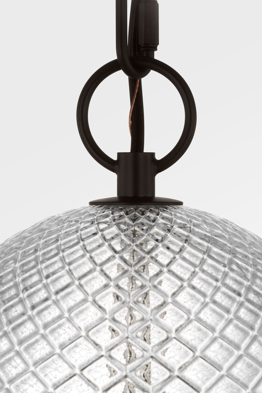Suspension 1 lumière | Aged Iron | Lucinda
