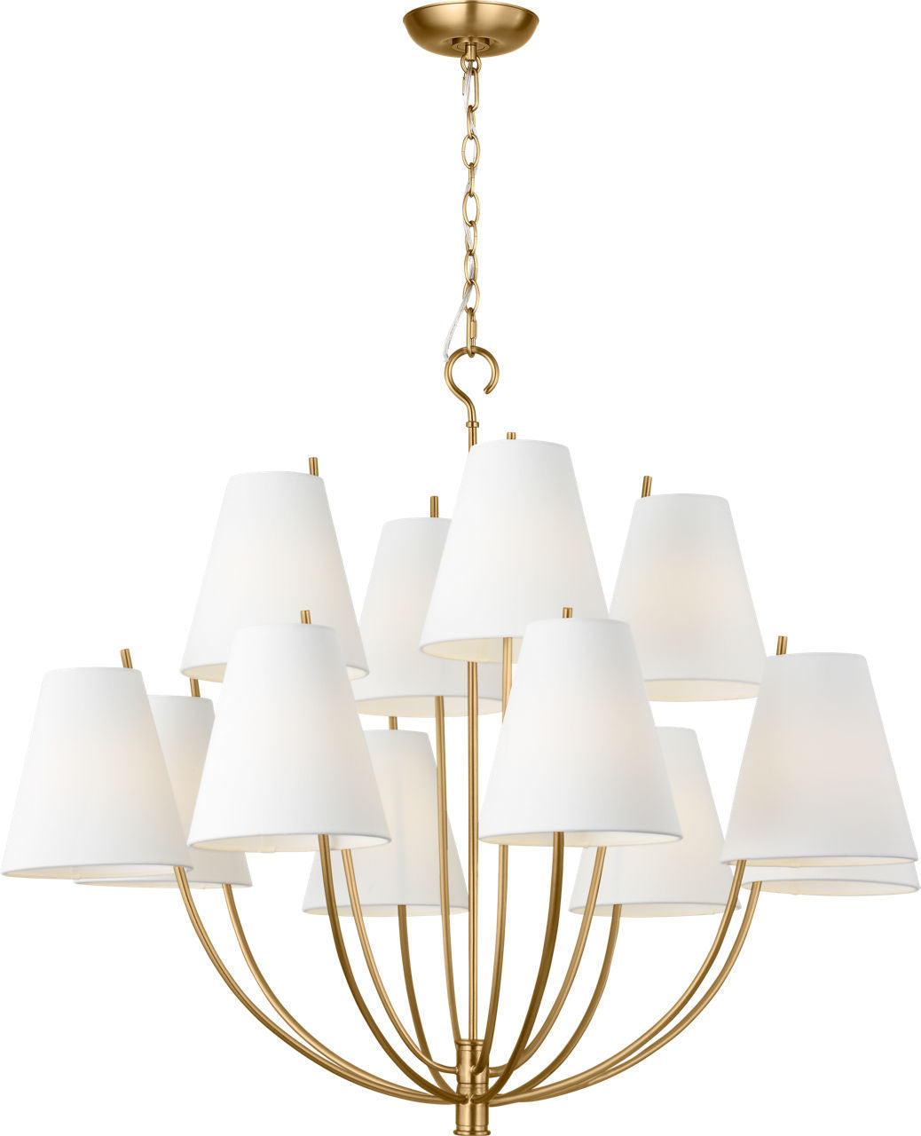 Lustre 12 lumières | Burnished Brass | Marina