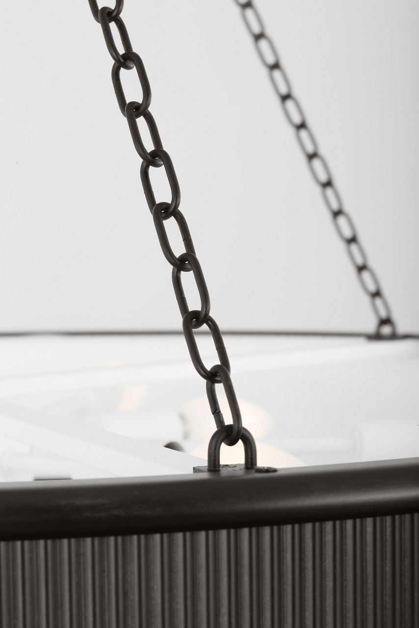 Lustre 10 lumières | Aged Iron | Ritz