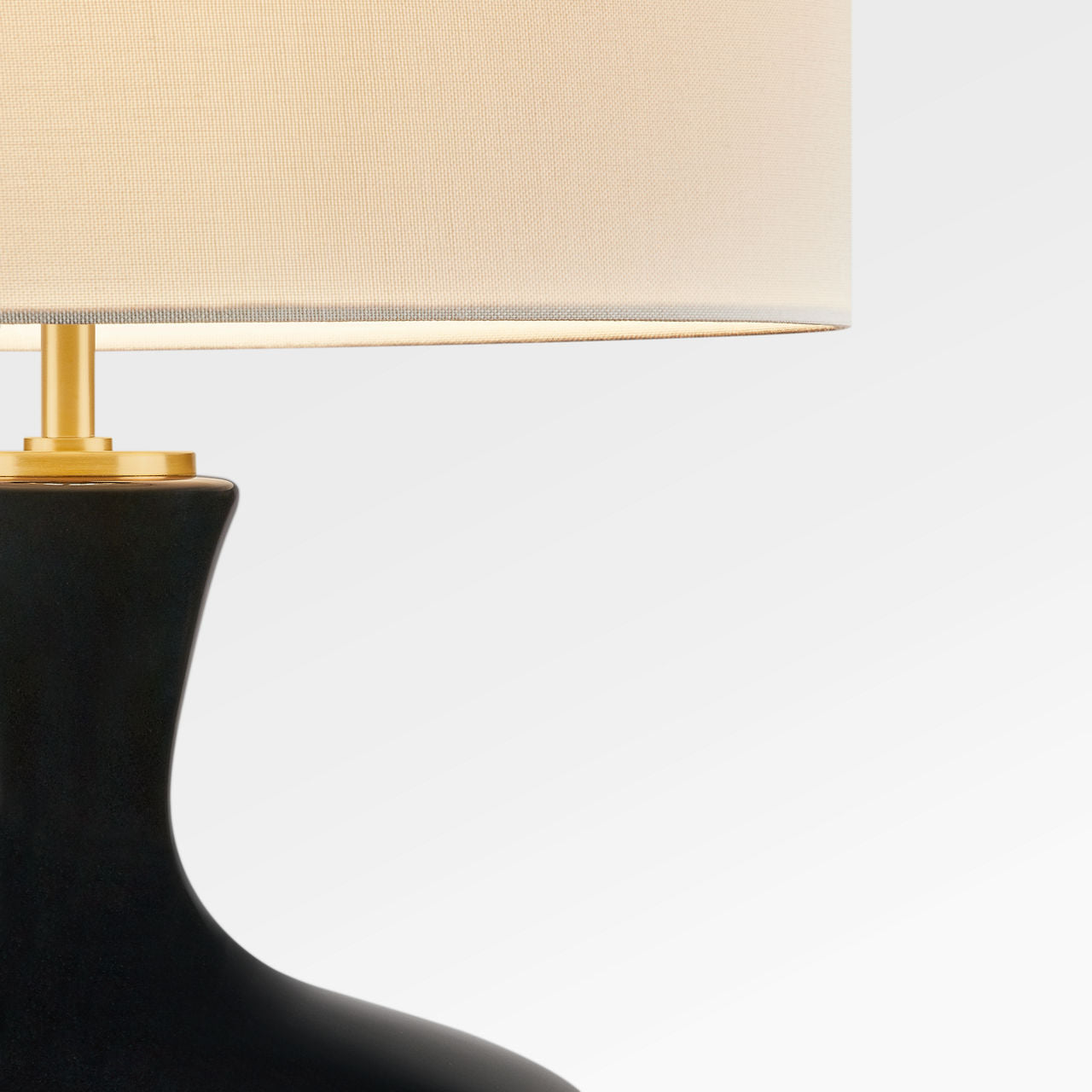 Lampe de table 1 lumière | Black Ceramic | Amber