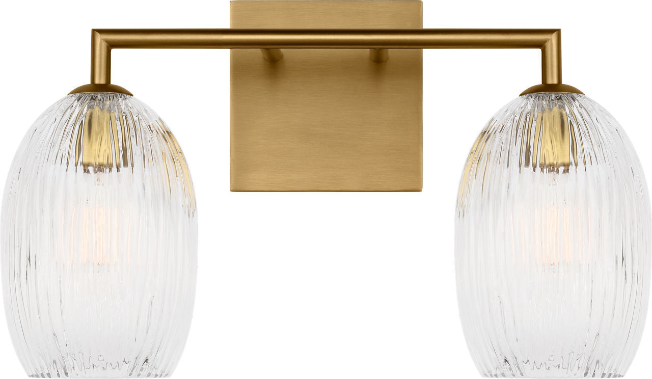 Applique de salle de bain 2 lumières | Burnished Brass | Serafina