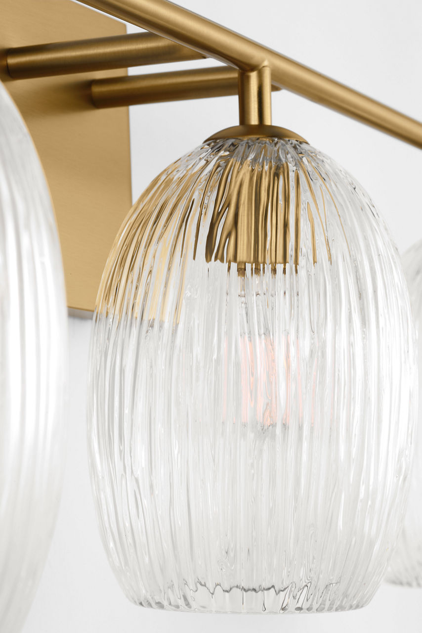 Applique de salle de bain 3 lumières | Burnished Brass | Serafina