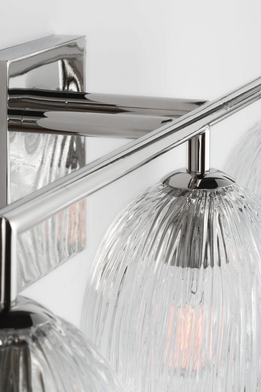 Applique de salle de bain 3 lumières | Polished Nickel | Serafina