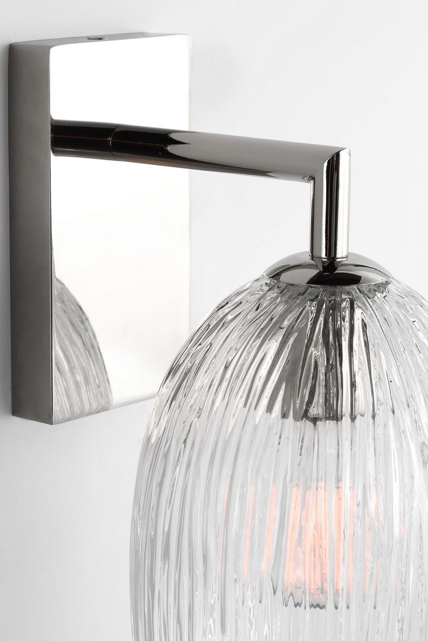 Applique murale 1 lumière | Polished Nickel | Serafina
