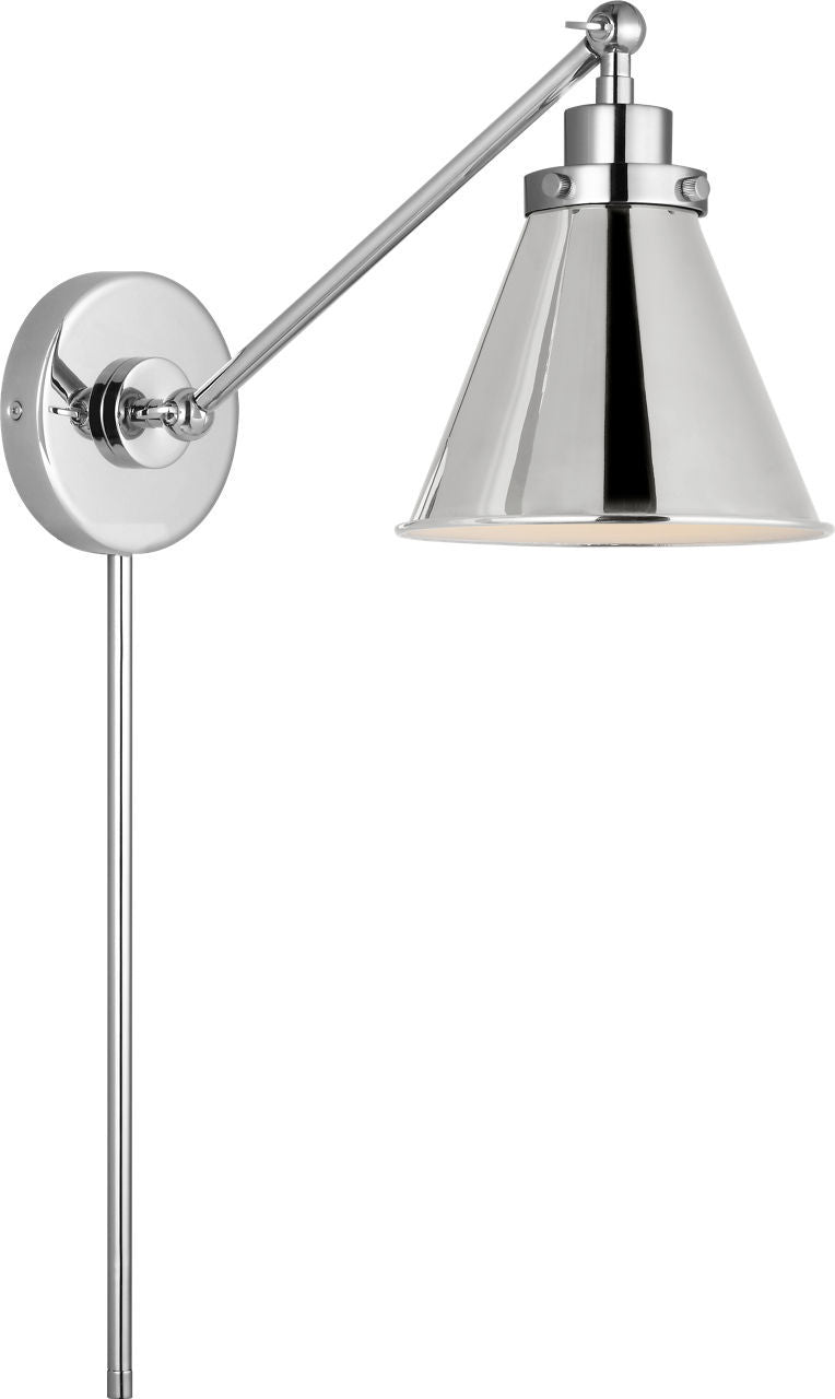 Applique murale 1 lumière | Polished Nickel | Wellfleet