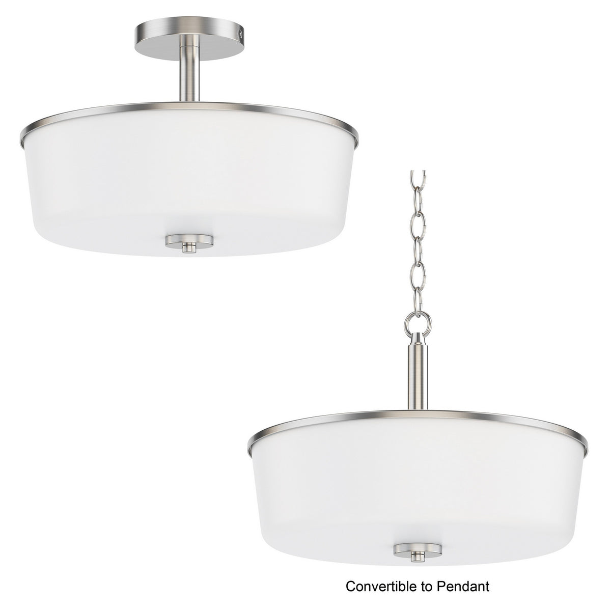 Semi-plafonnier ou suspension convertible 3 lumières | Fuller
