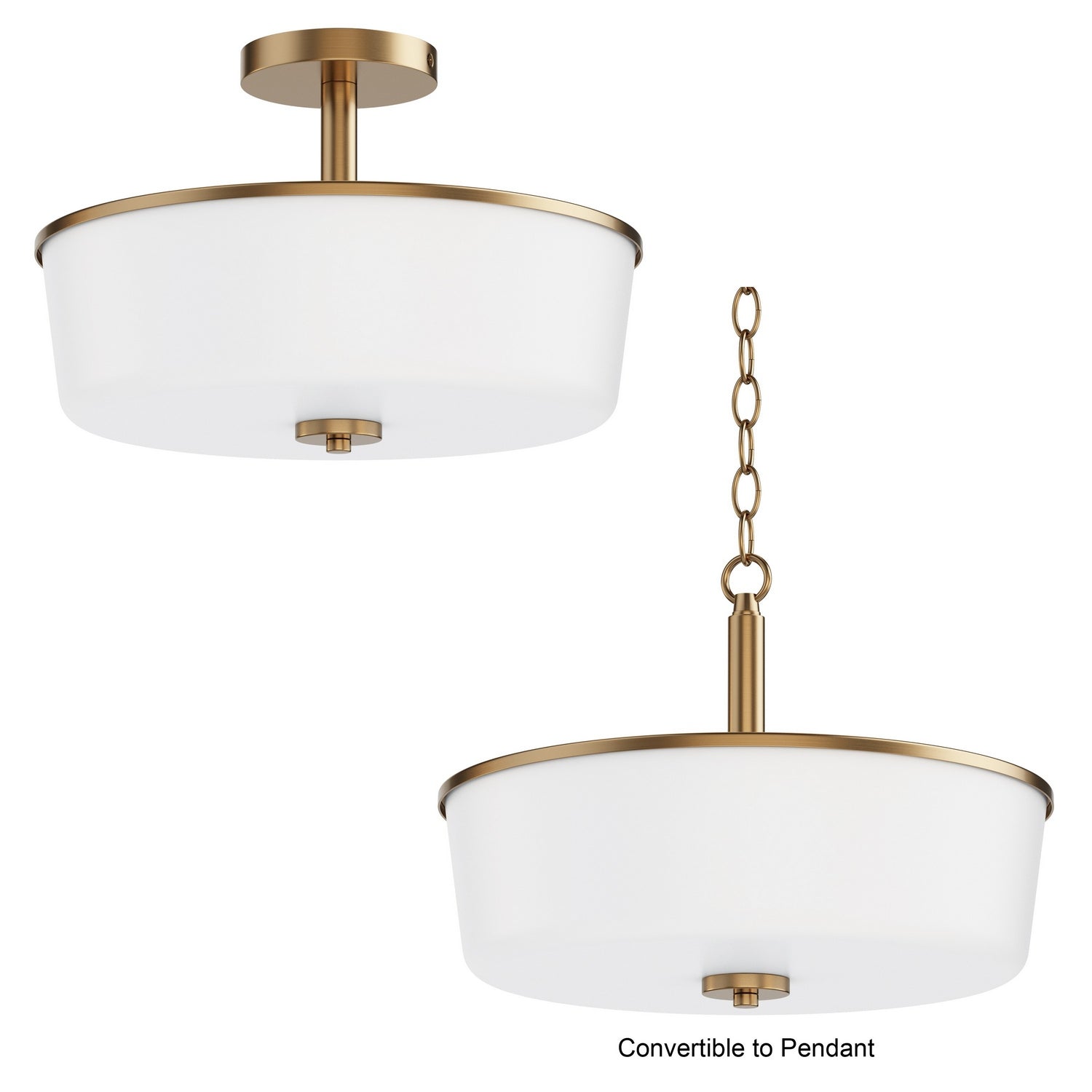 Semi-plafonnier ou suspension convertible 3 lumières | Fuller