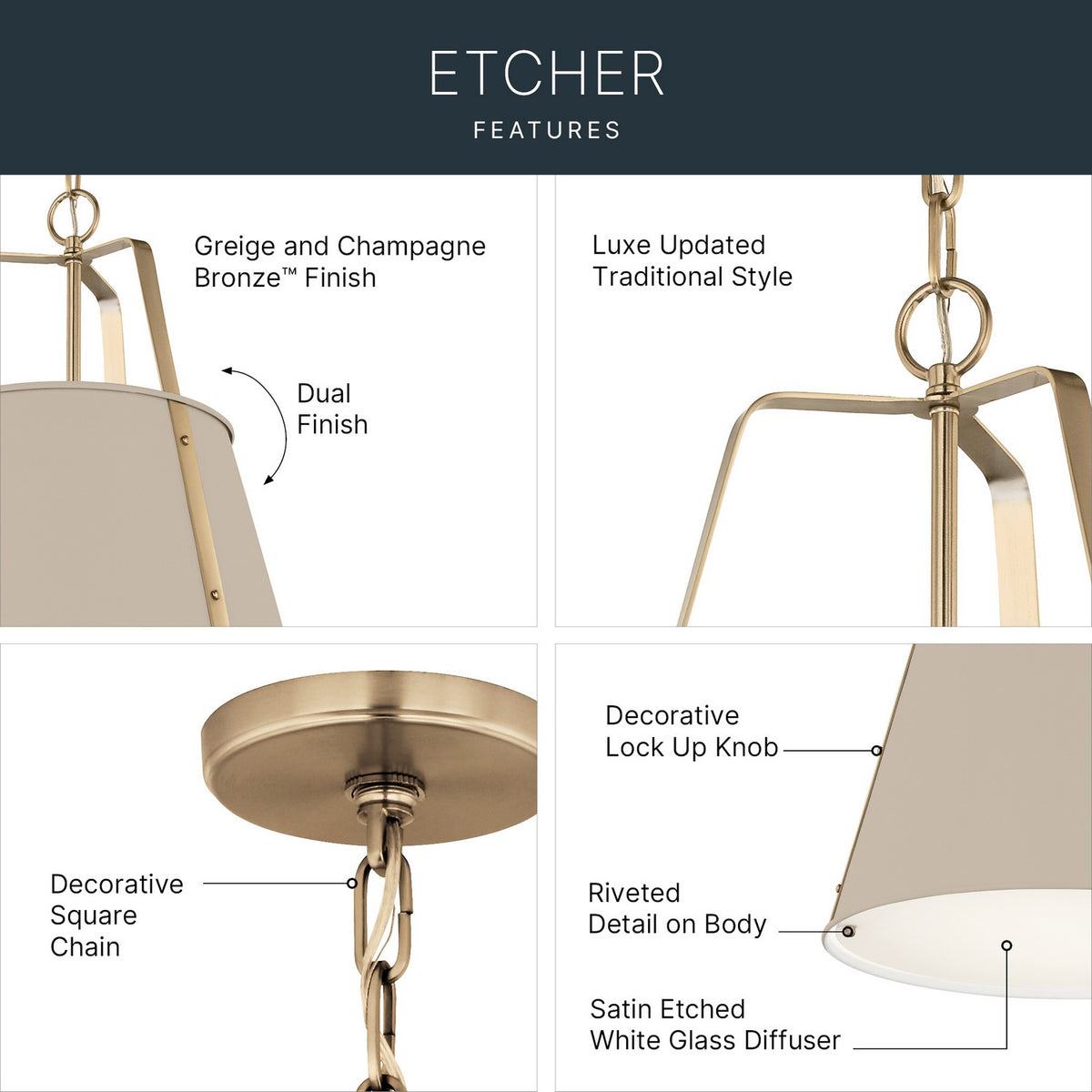 Suspension 2 lumières | Etcher