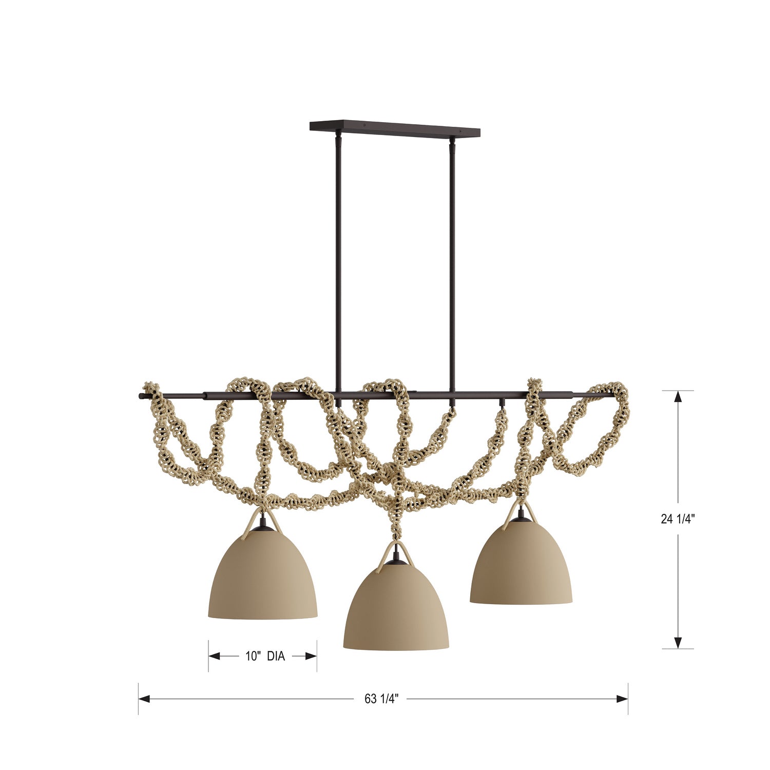 Lustre linéaire 3 lumières | Cordón