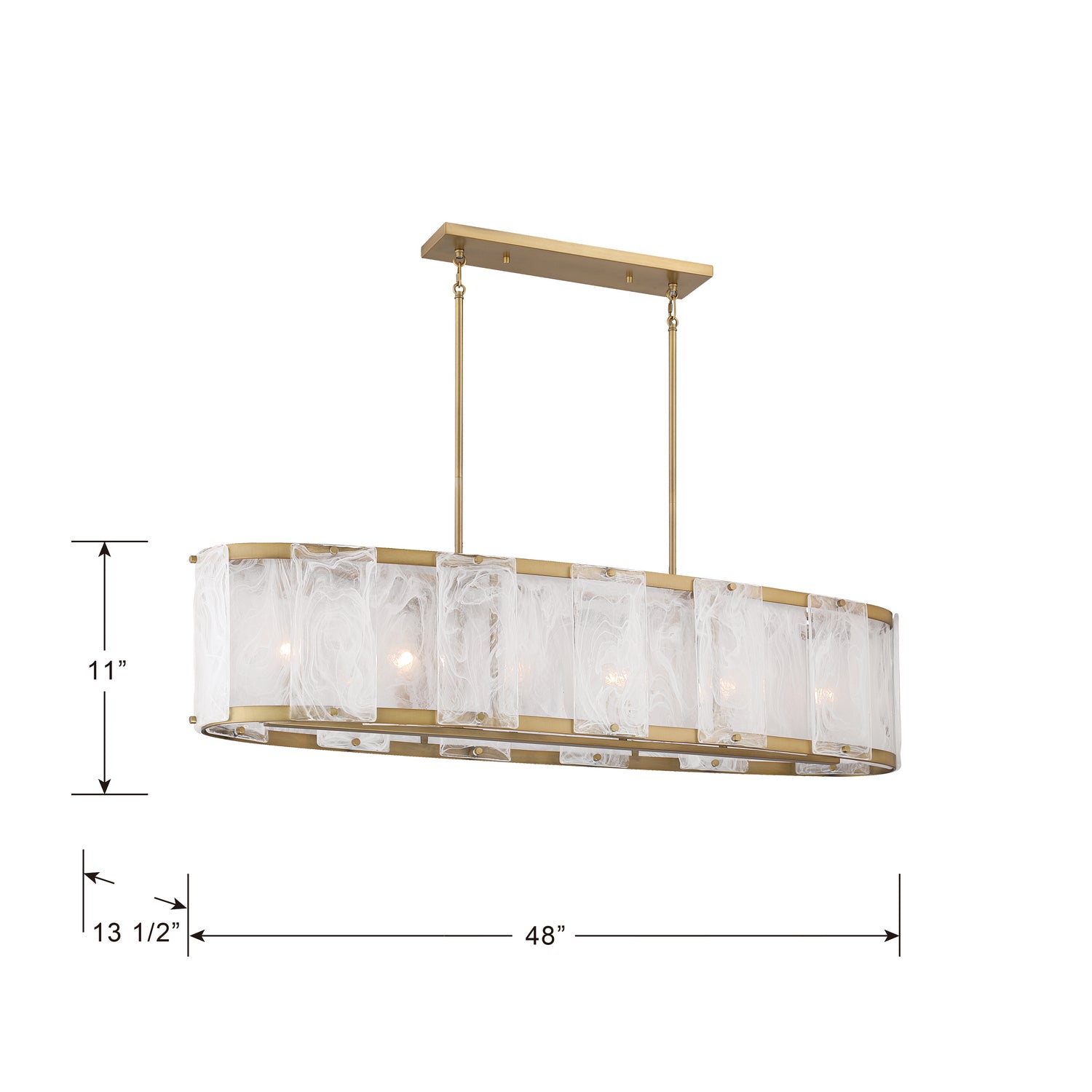 Lustre linéaire 6 lumières | Veil