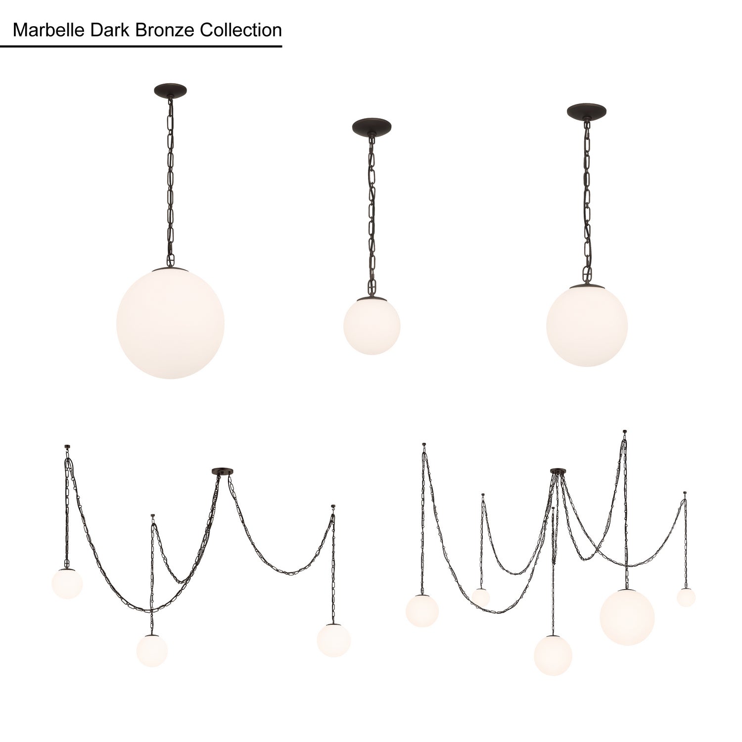 Suspension 5 lumières | Marbelle