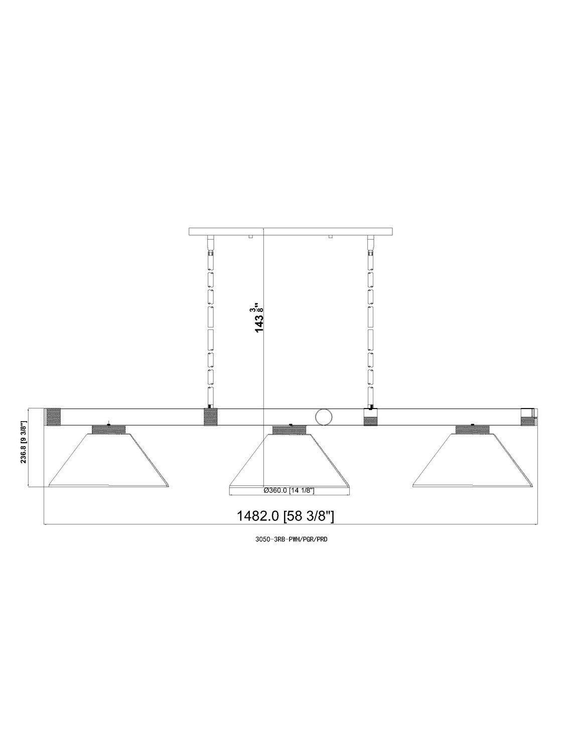 Billiard 3 lumières | Vanguard