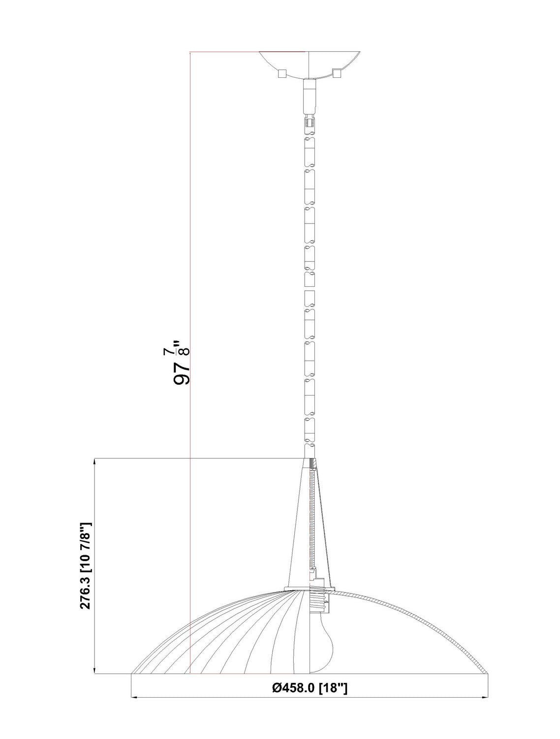 Suspension 1 lumière | Lunelle