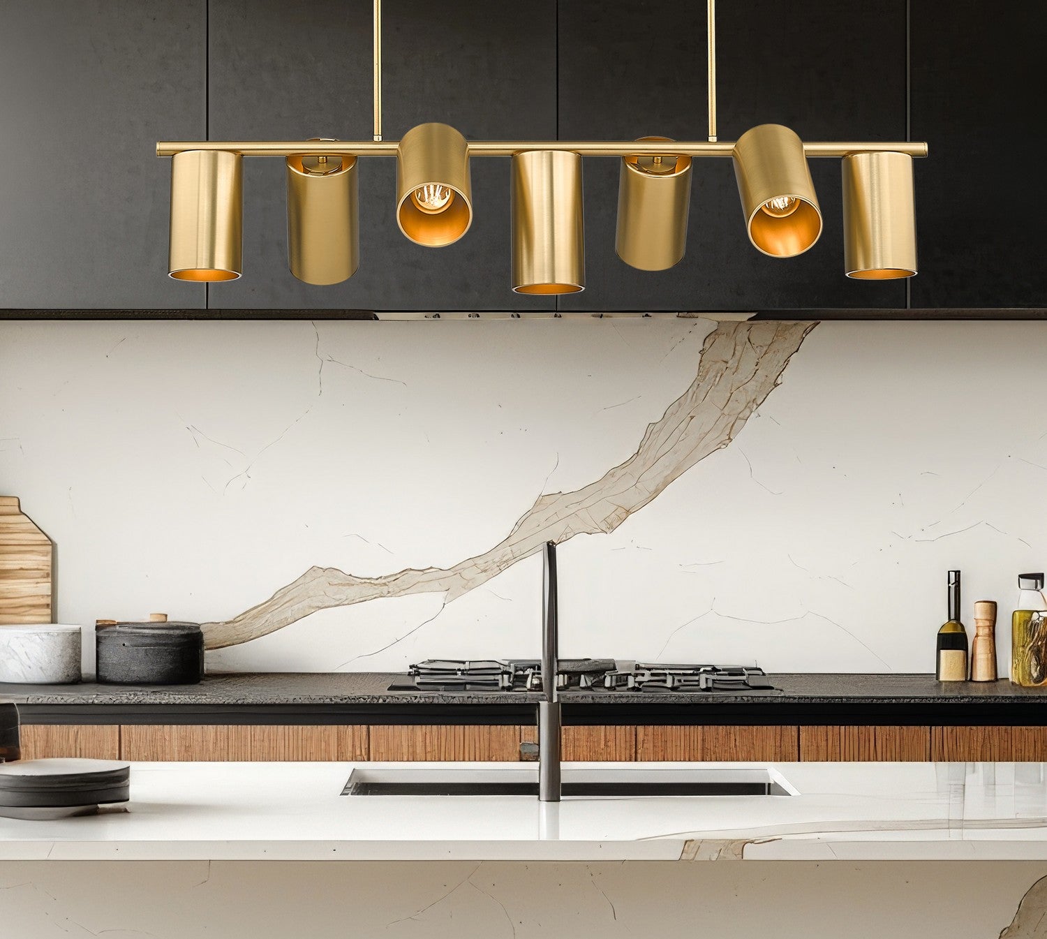Lustre linéaire 7 lumières | Lumina
