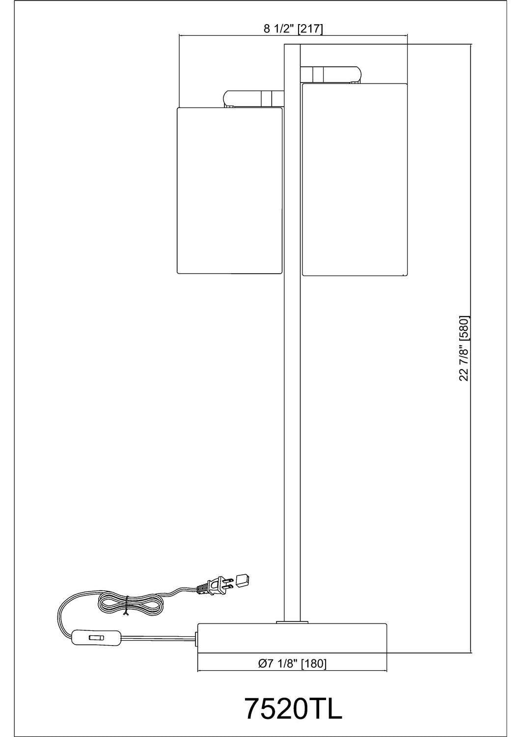 Lampe de table 2 lumières | Lumina