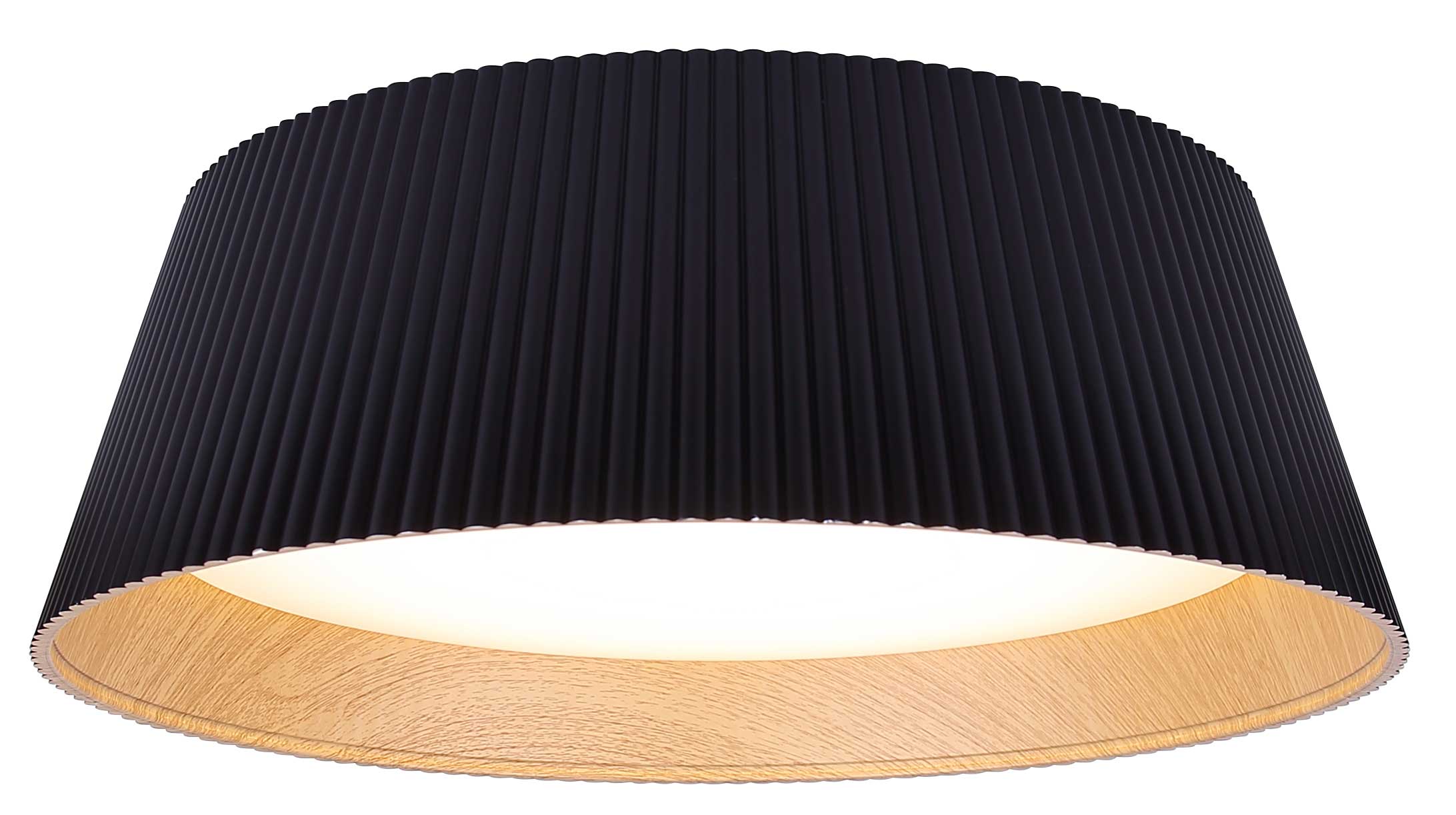 Plafonnier Noir mat et imitation bois | MIRA