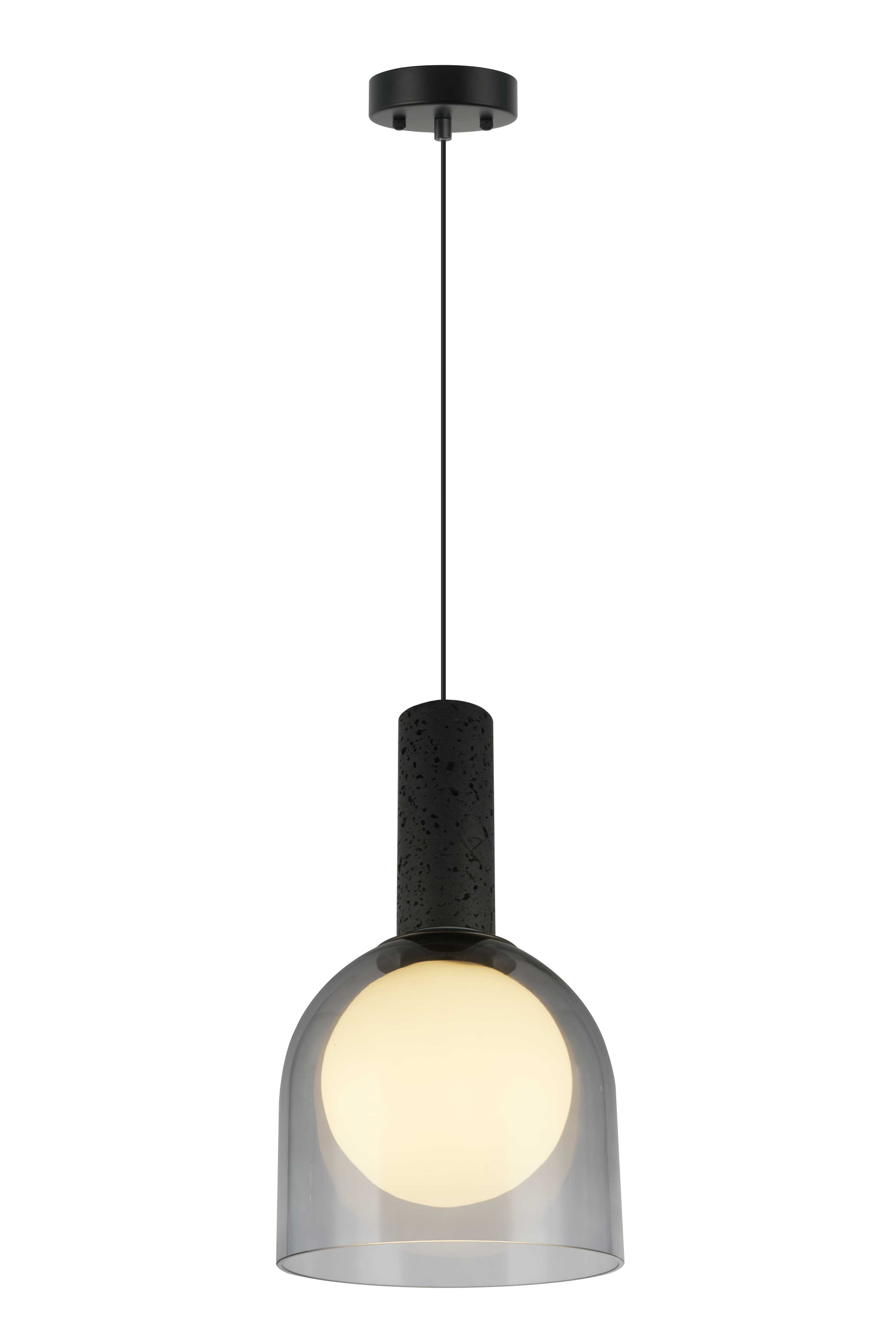Luminaire suspendu Noir et travertin | JUNA