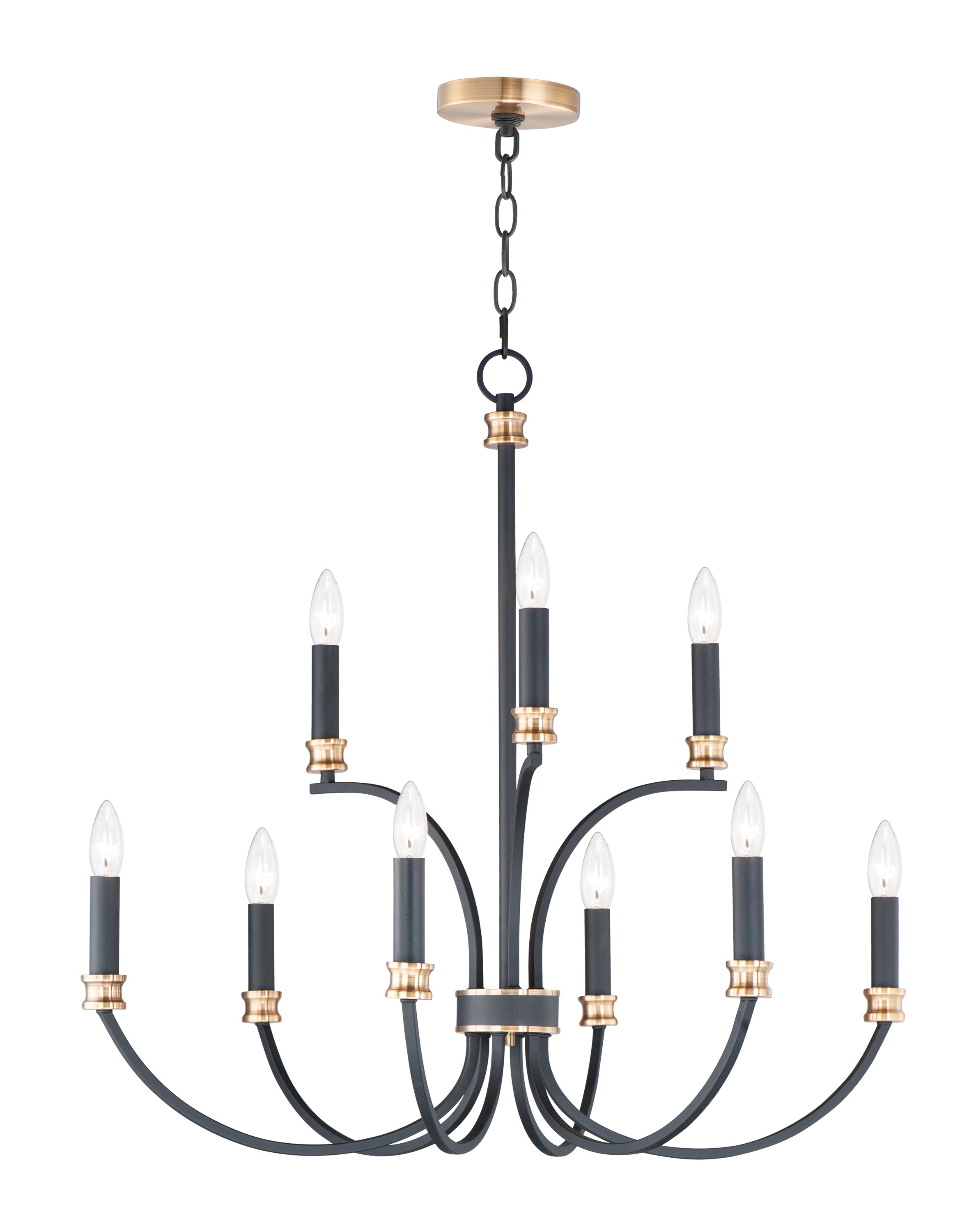 CHARLTON Chandelier Black, Gold - 11377BKAB | MAXIM/ET2