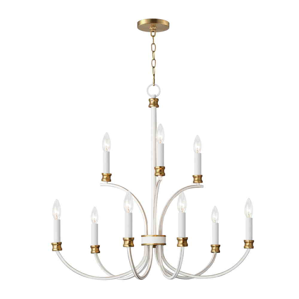 CHARLTON Chandelier White, Gold - 11377WWTGL | MAXIM/ET3