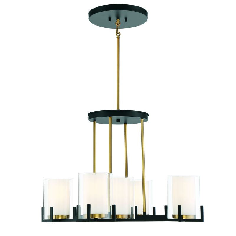 EATON Chandelier Black, Gold - 1-1975-5-143 | SAVOYS