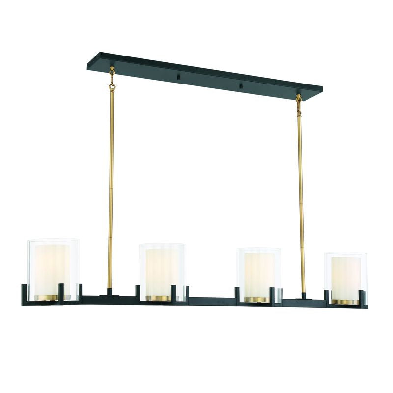 EATON Chandelier Black, Gold - 1-1982-4-143 | SAVOYS