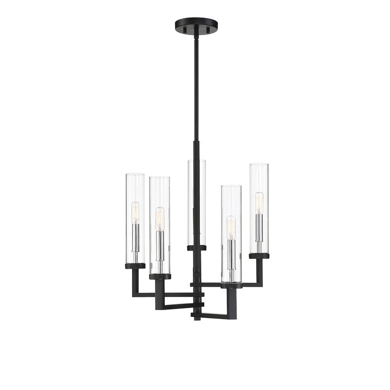 FOLSOM Chandelier Black, Chrome - 1-2135-5-67 | SAVOYS