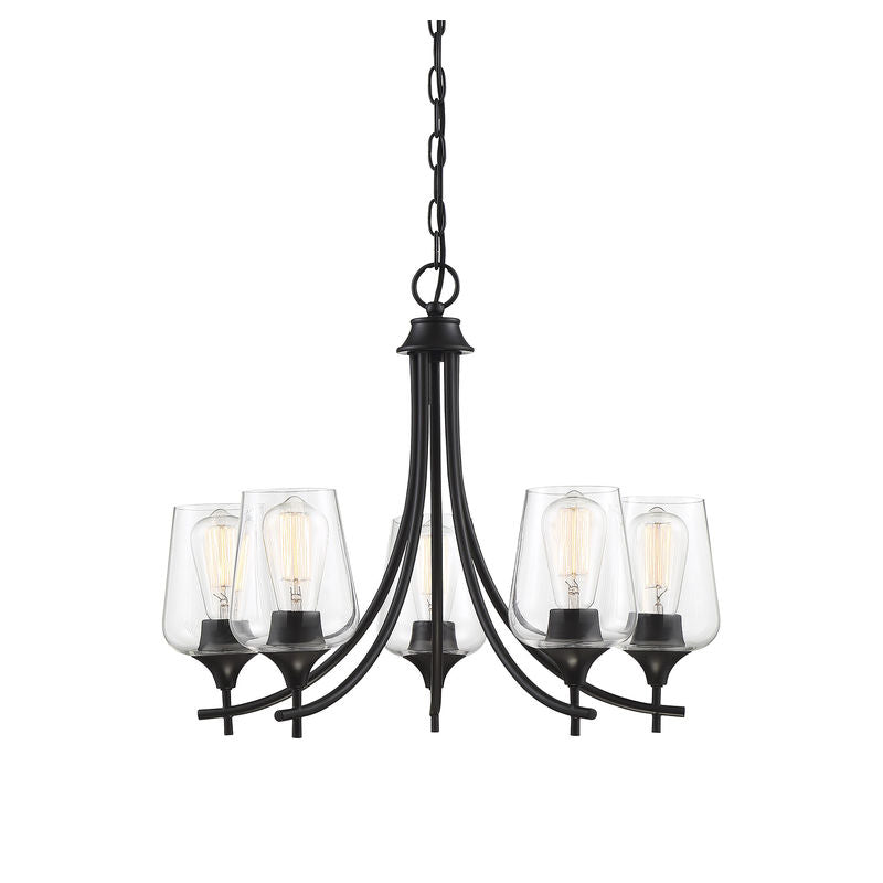 OCTAVE Chandelier Black - 1-4032-5-BK | SAVOYS