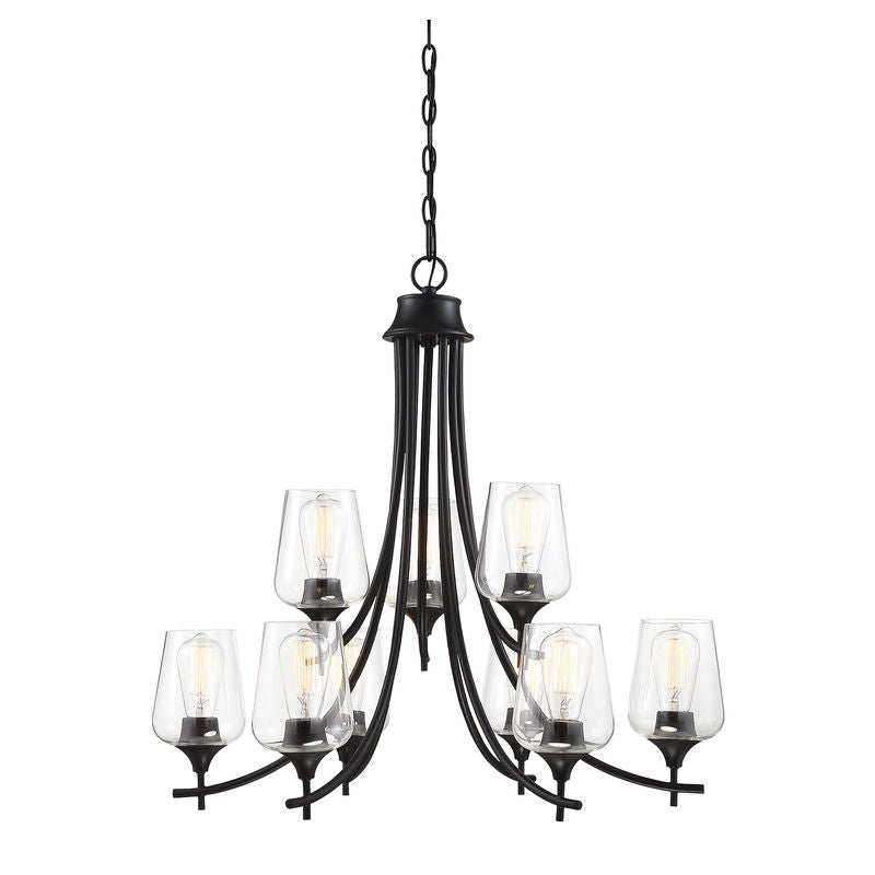 OCTAVE Chandelier Black - 1-4033-9-BK | SAVOYS