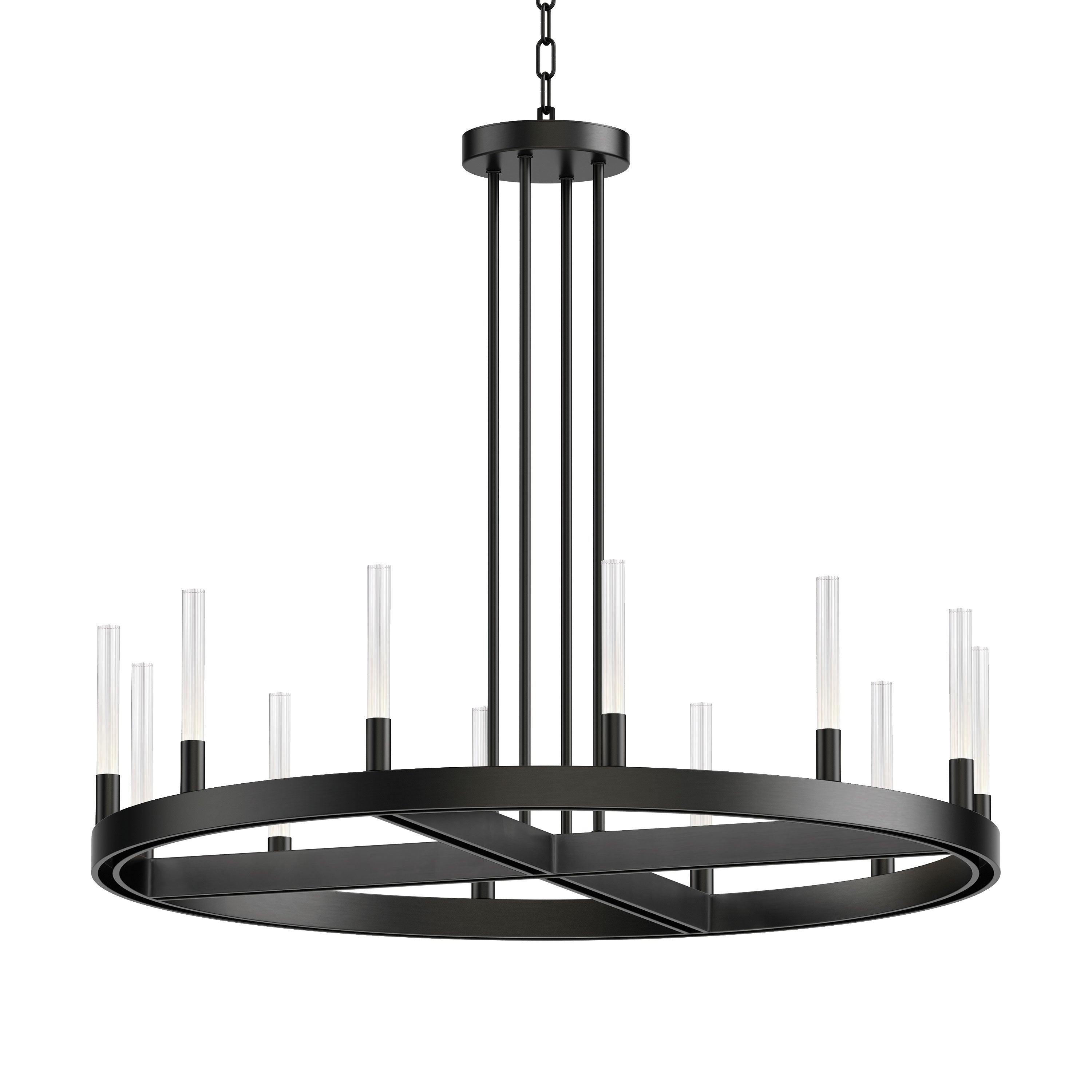 OVATION Chandelier Noir DEL INTÉGRÉ - 16164CRBK | MAXIM/ET2