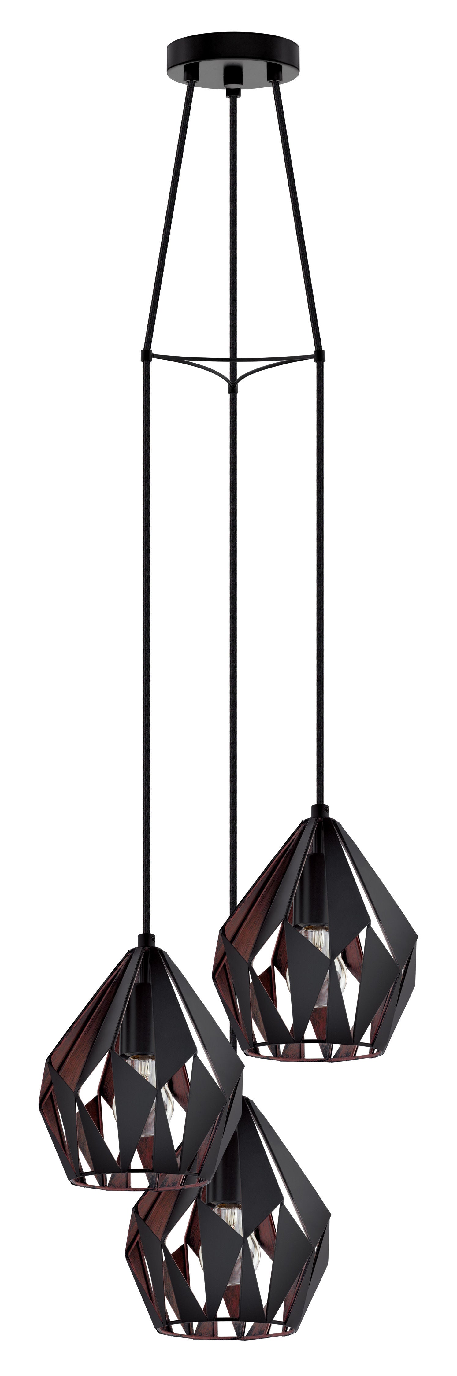 Carlton-3 Suspension simple Noir - 202041A | EGLO