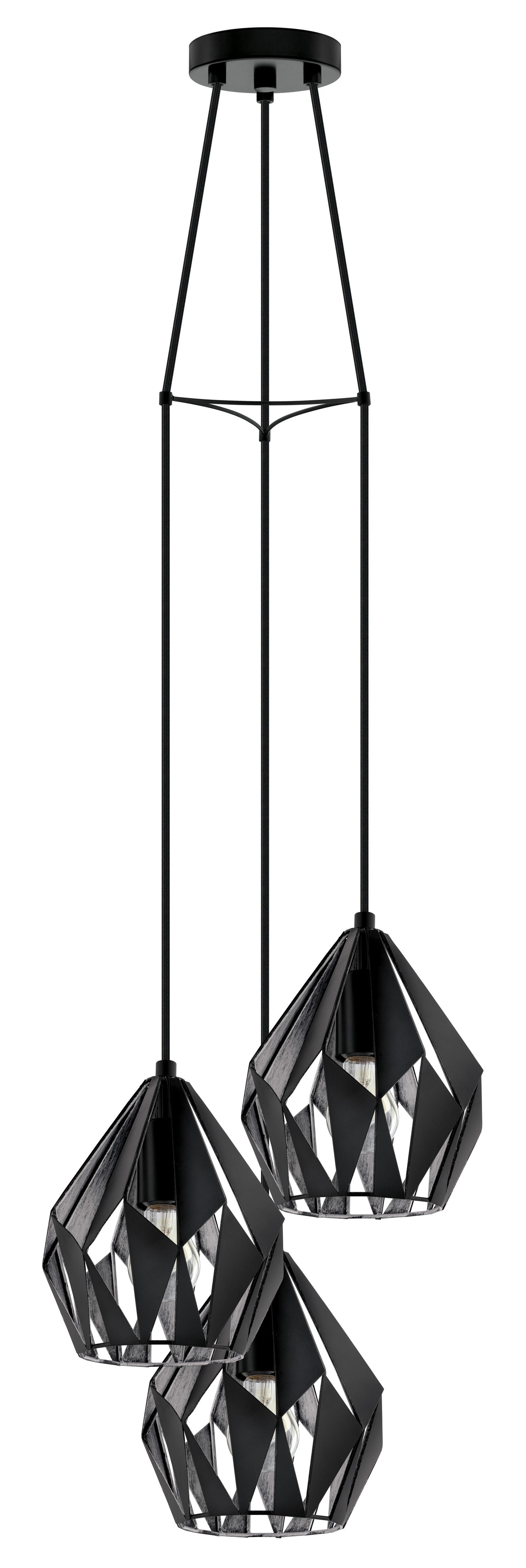 Carlton-3 Suspension Noir - 202042A | EGLO