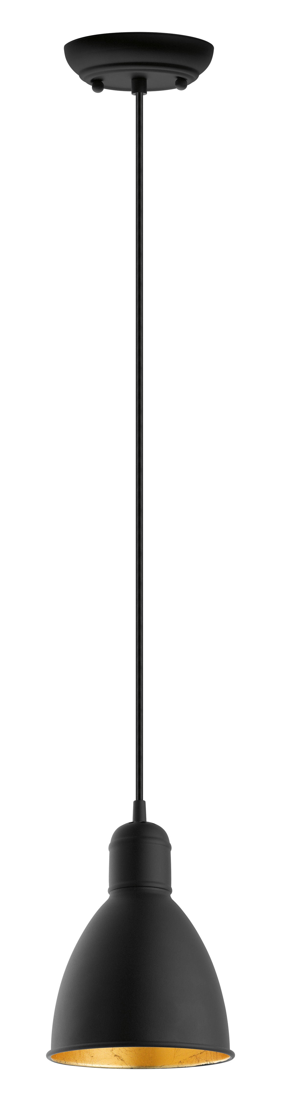 Priddy-2 Suspension simple Noir, Or - 203443A | EGLO