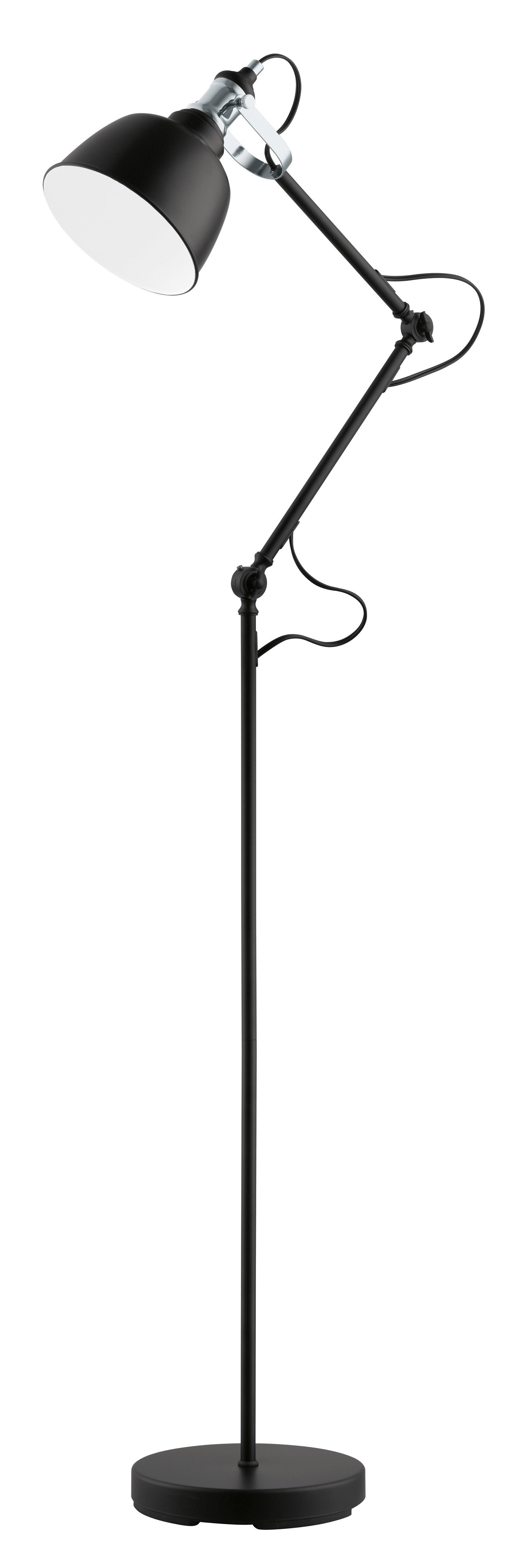 Thornford Lampe sur pied Chrome, Noir - 203517A | EGLO