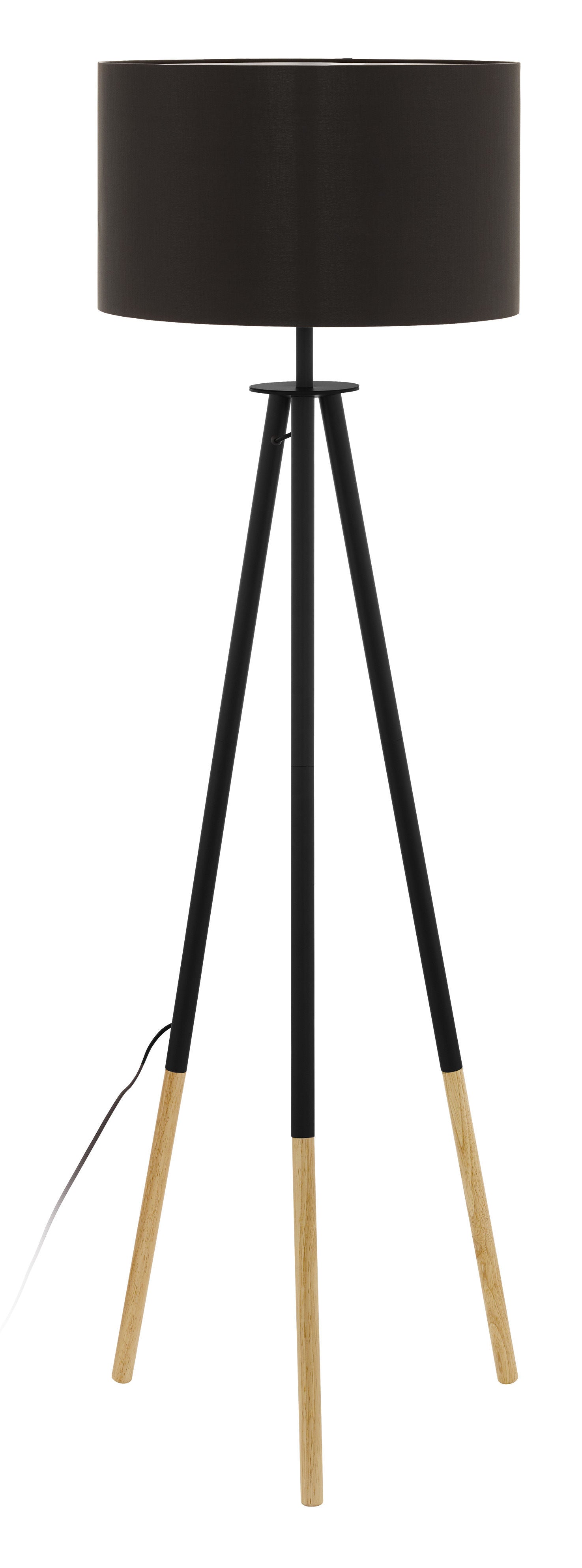 Bidford Lampe sur pied Bois, Noir - 204035A | EGLO