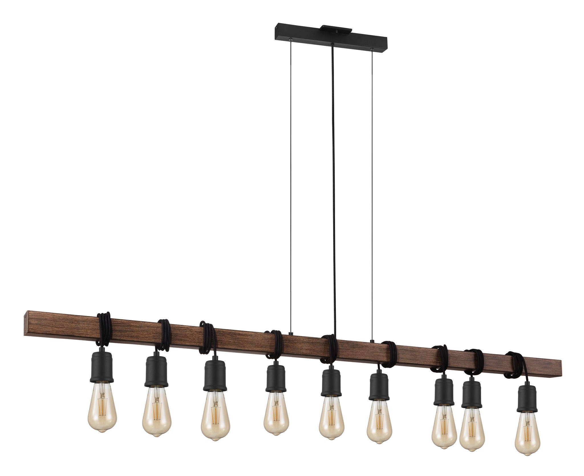 Violon Suspension lineaire Bois, Noir - 204242A | EGLO
