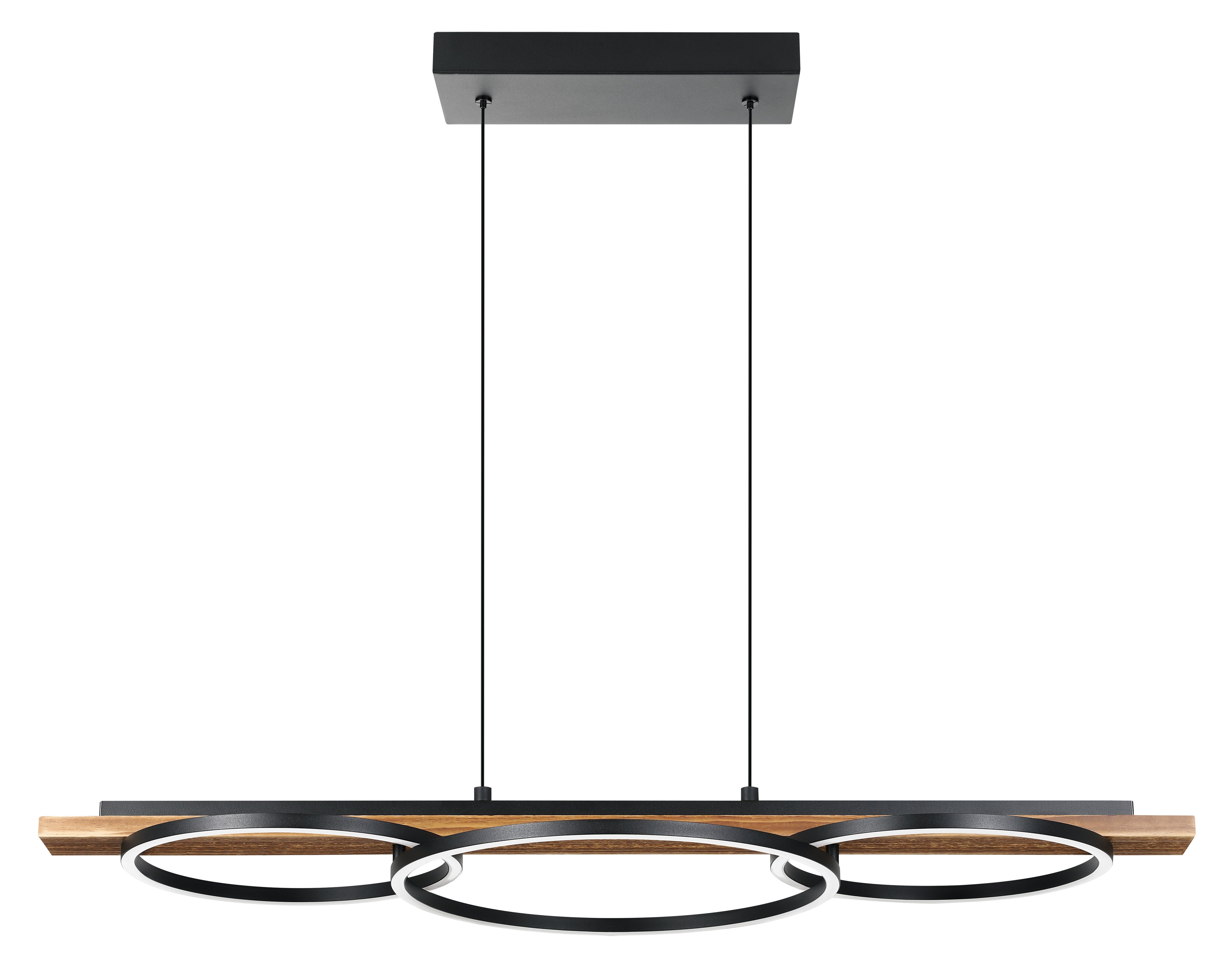 BOYAL Suspension Noir, Bois DEL INTÉGRÉ - 204922A | EGLO