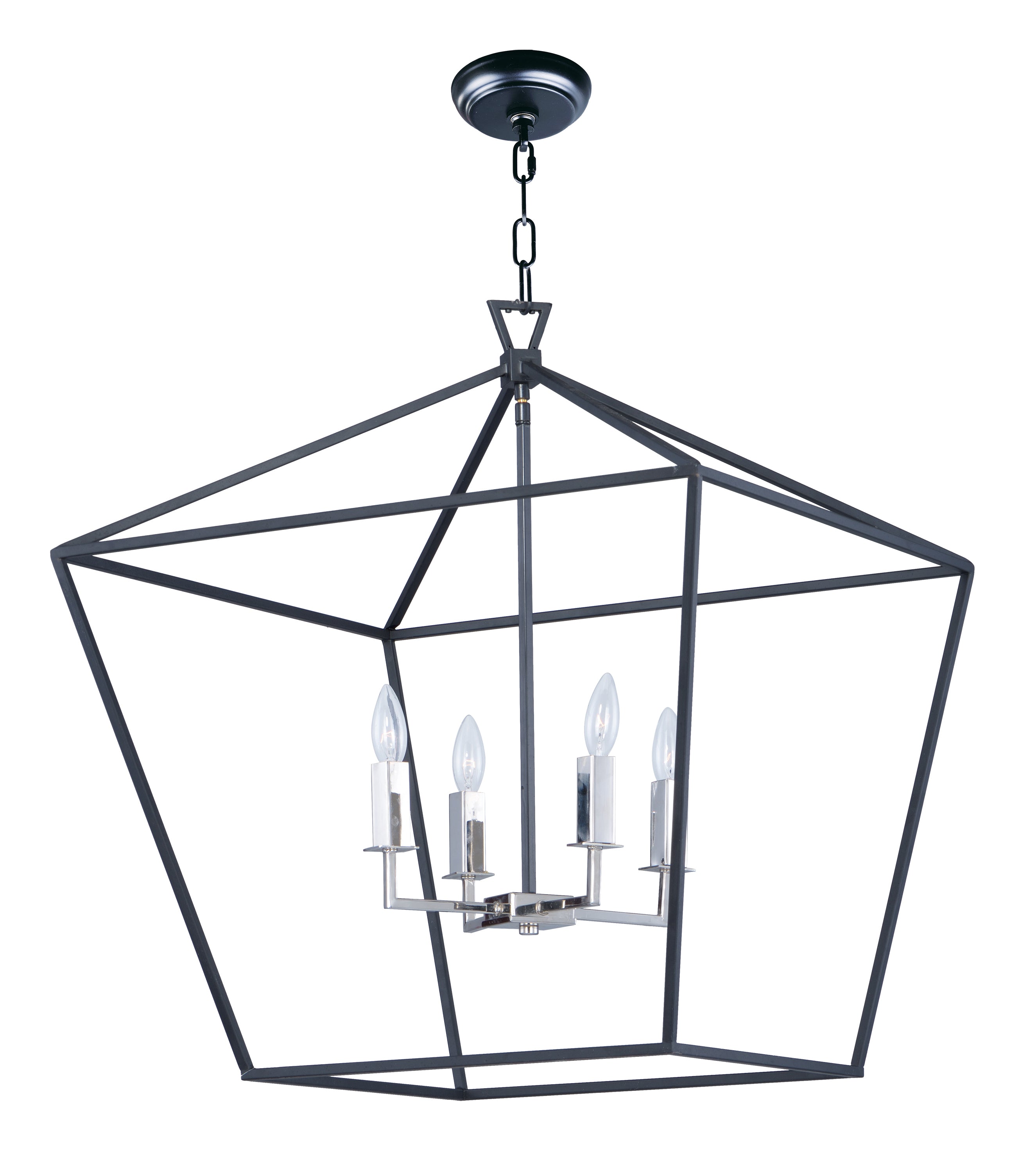 ABODE Chandelier Black, Nickel - 25155TXBPN | MAXIM/ET2