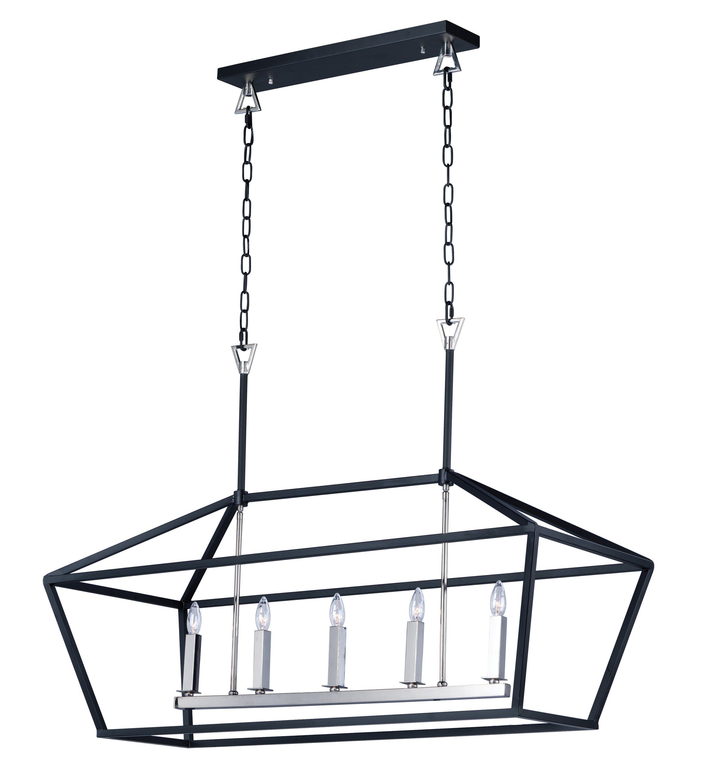 ABODE Chandelier Black, Nickel - 25157TXBPN | MAXIM/ET2