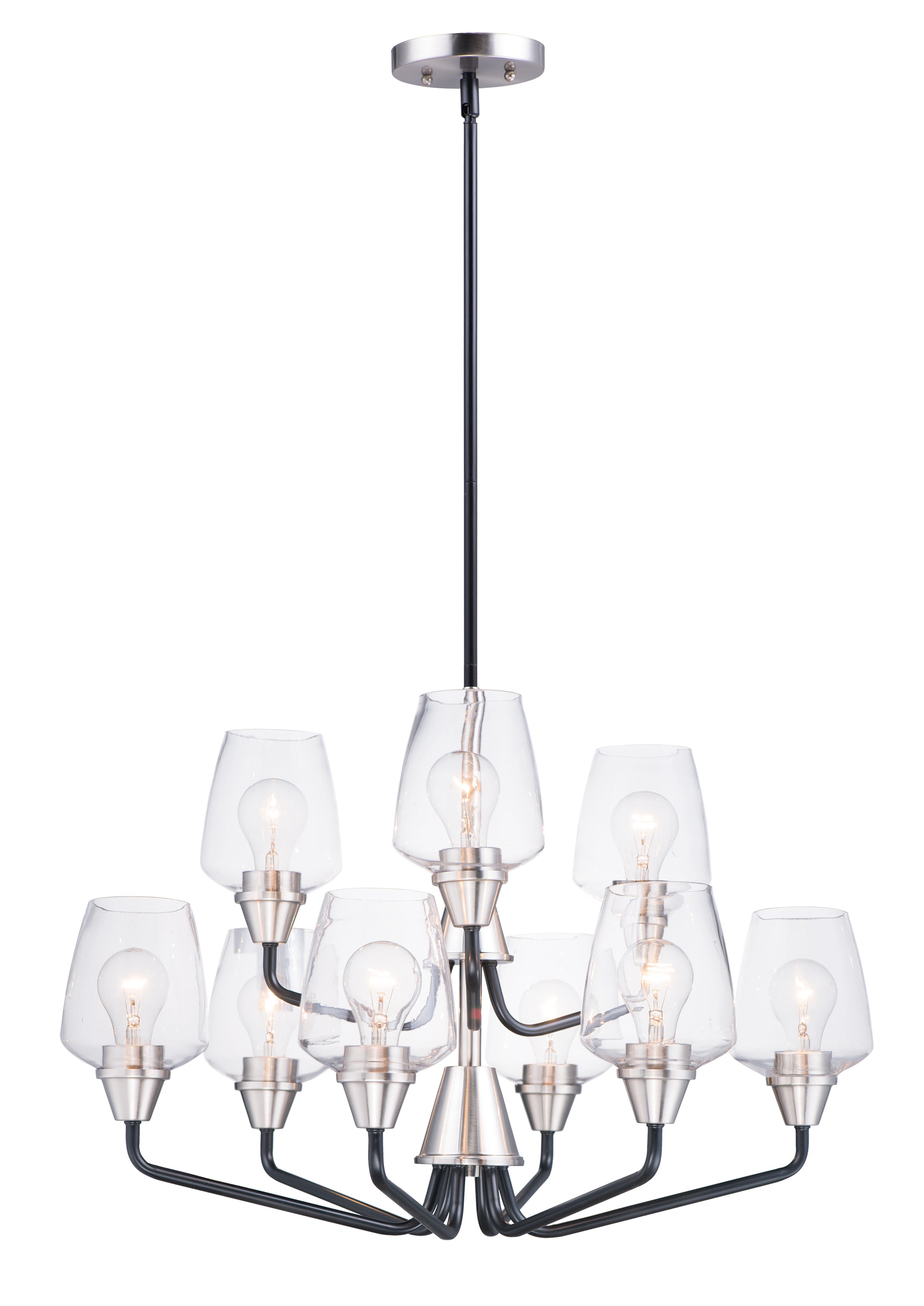 GOBLET Chandelier Noir, Nickel - 26127CLBKSN | MAXIM / ET2