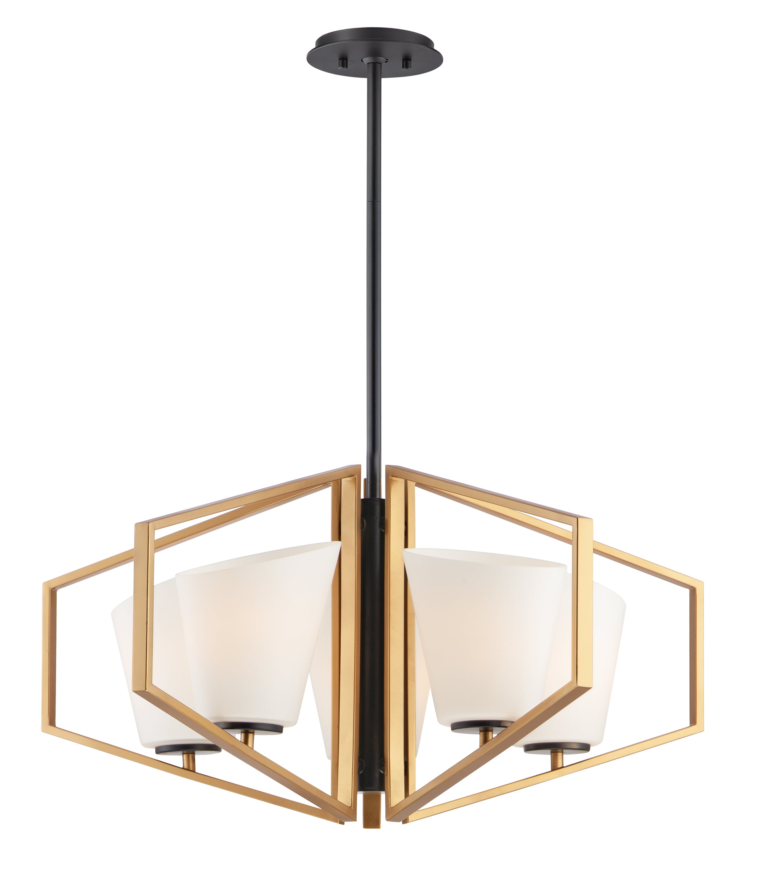 OBLIQUE Chandelier Gold, Black - 26355SWGLDBK | MAXIM/ET2