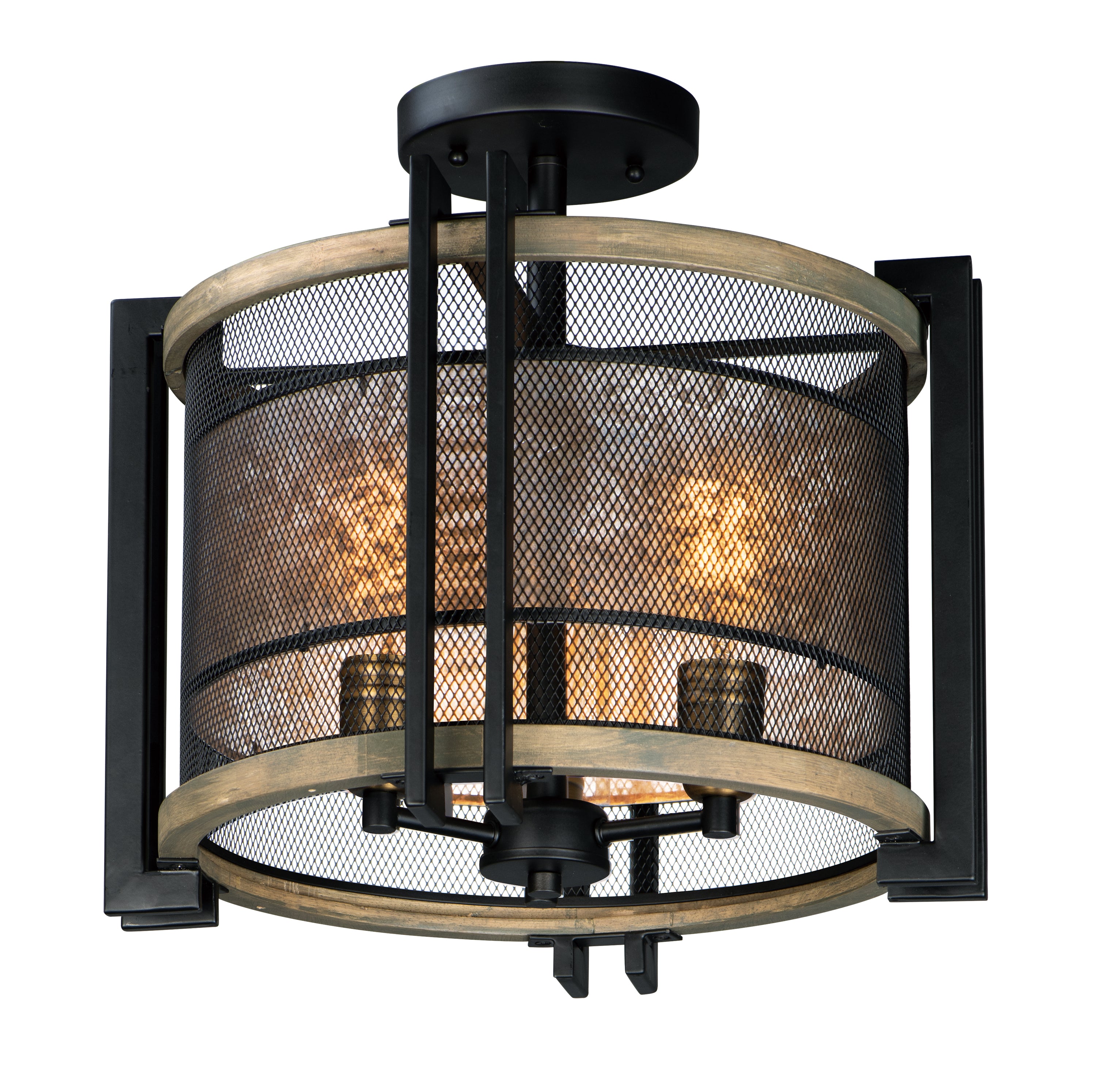 BOUNDRY Flush mount Black, Wood, Gold - 27560BKBWAB | MAXIM/ET2