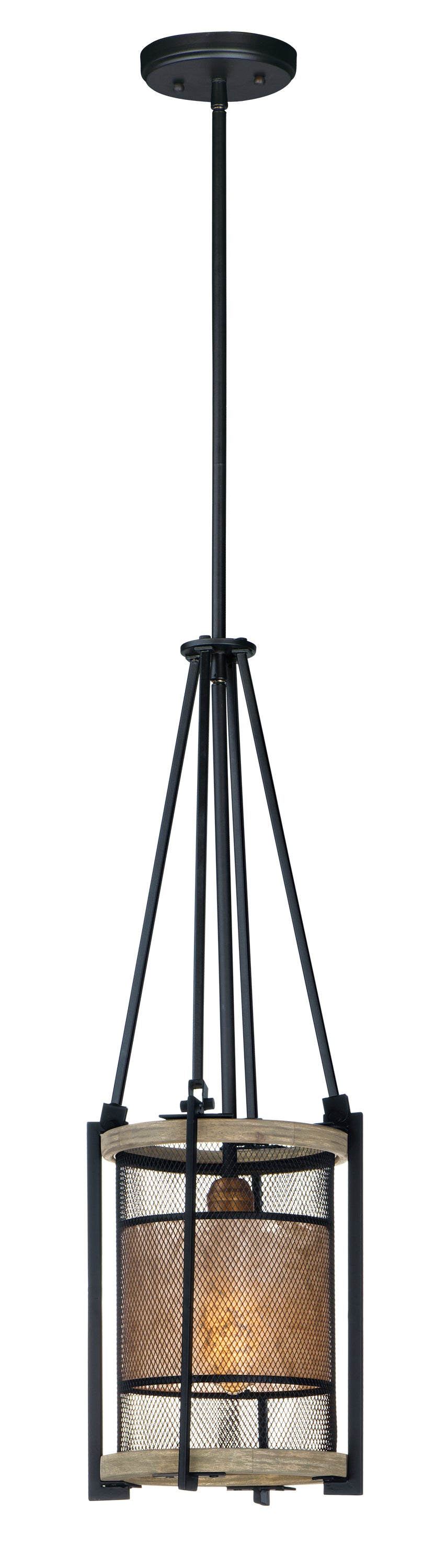 BOUNDRY Suspension simple Noir, Bois, Or - 27563BKBWAB | MAXIM/ET2
