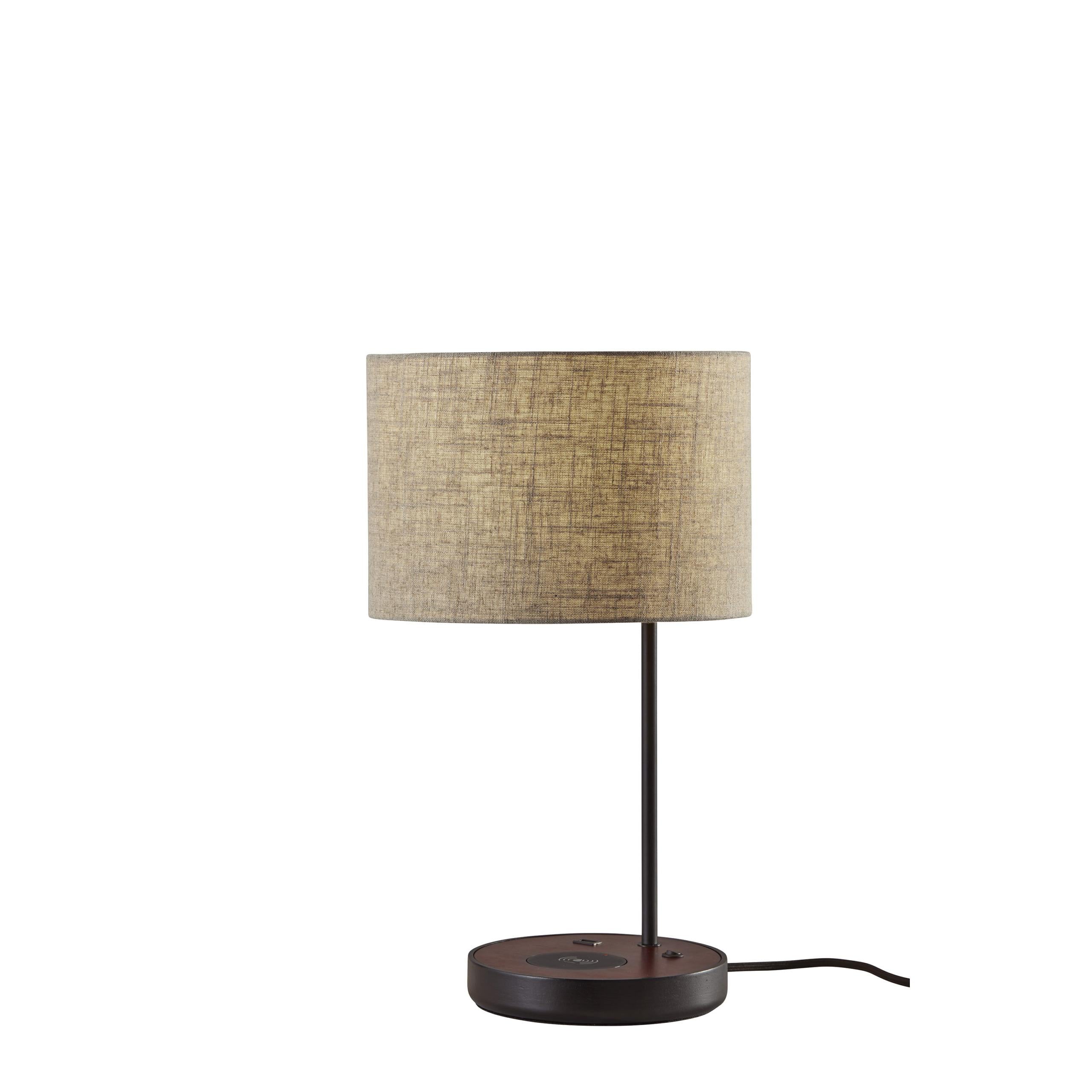 OLIVER Lampe sur table Noir, Bois - 3689-01 | ADESSO