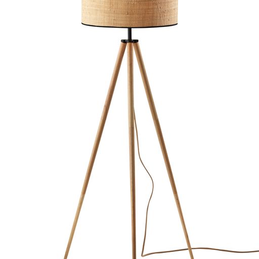 JACKSON Lampe sur pied Bois, Noir - 3769-12 | ADESSO